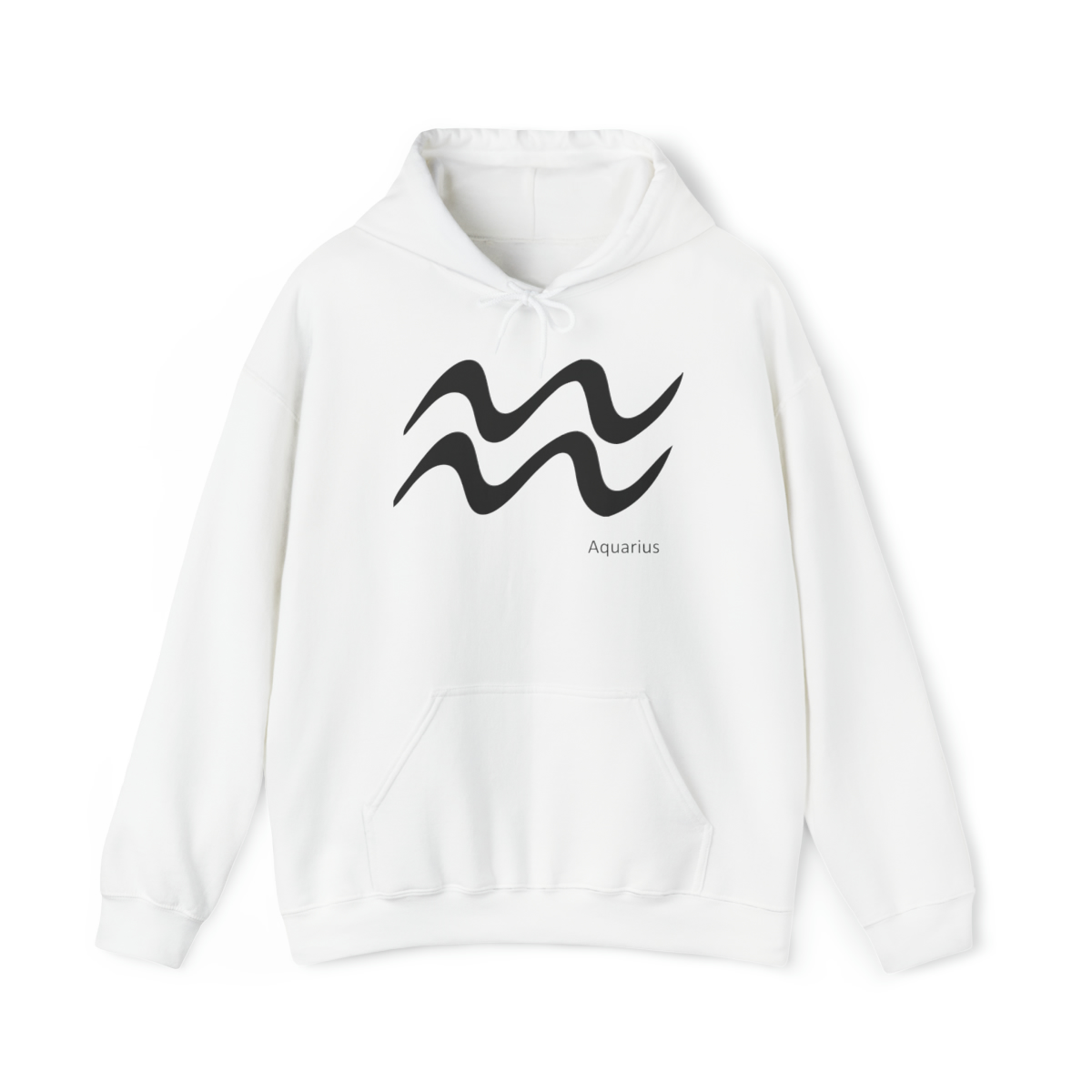 Unisex Aquarius Blk Hooded Sweatshirt - Image 2