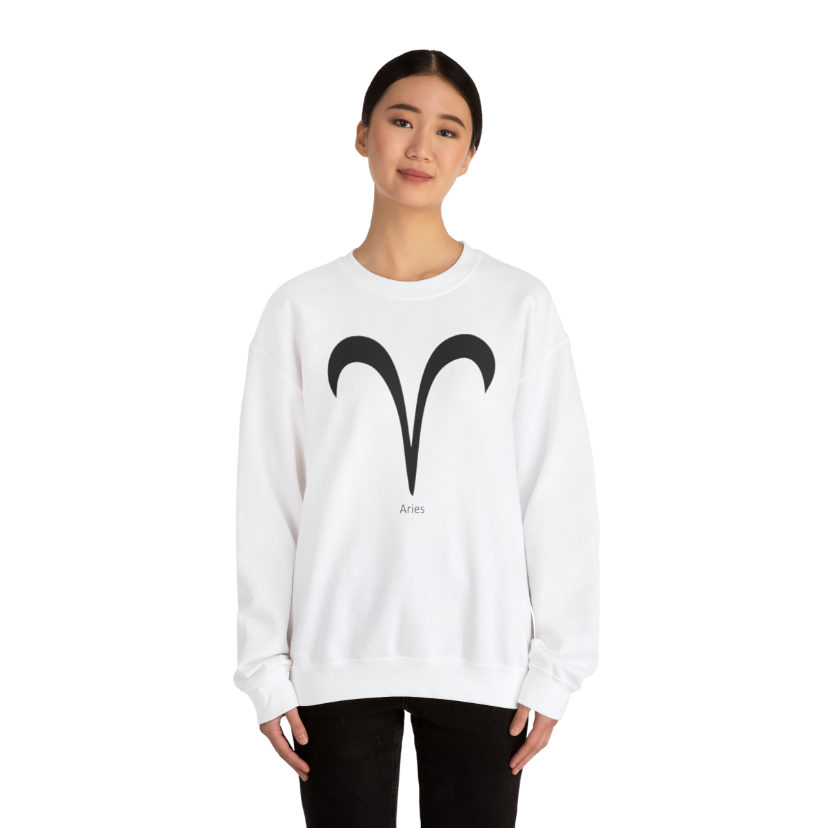 Unisex Aries Blk Logo Sweatshirt - Image 4