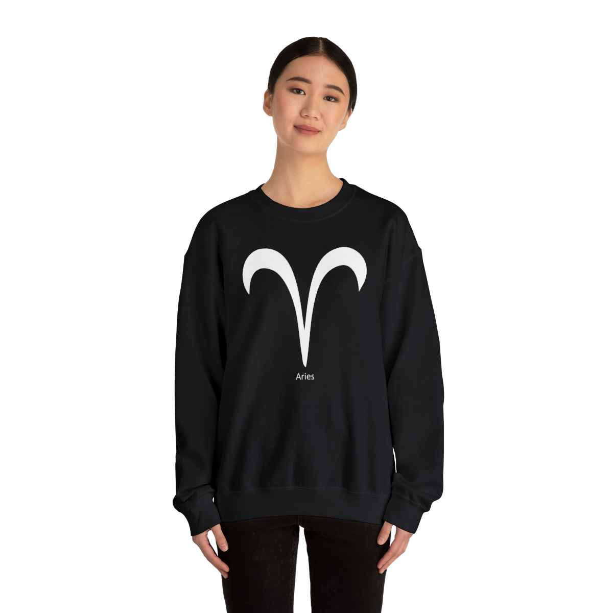 Unisex Aries Wht Logo Sweatshirt - Image 5