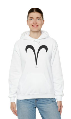 Unisex Aries Blk Logo Hooded