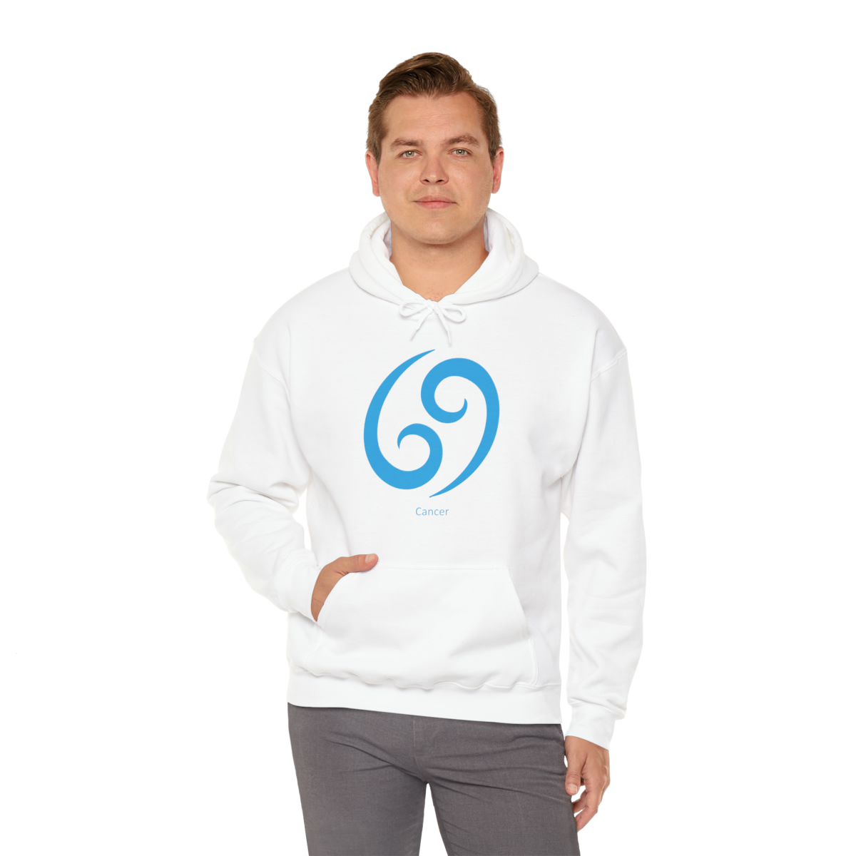 Unisex Cancer Blu Logo Hooded Sweatshirt - Image 6
