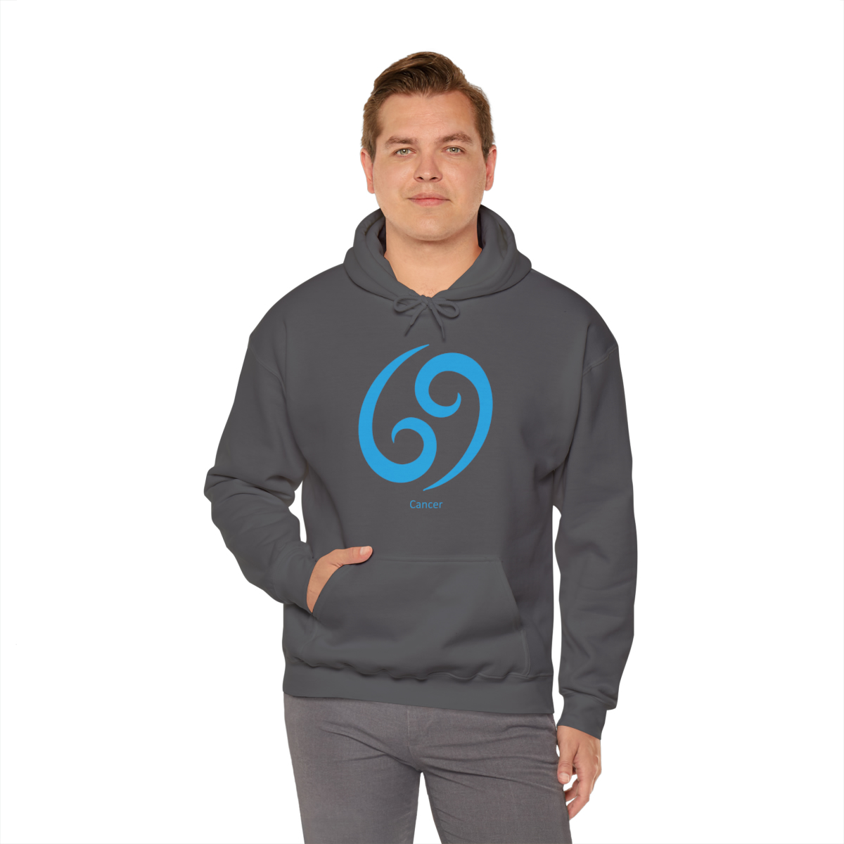 Unisex Cancer Blu Logo Hooded Sweatshirt - Image 3